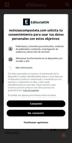 Anteprima del sito noticiascompostela.com, referenziato per la pubblicazione di articoli sponsorizzati