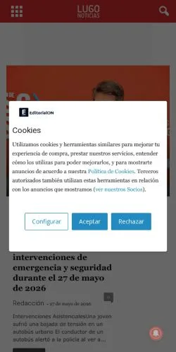 Vista previa del sitio noticiaslugo.com, referenciado para publicar artículos patrocinados