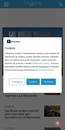 Vista previa del sitio lasrozashoy.es, referenciado para publicar artículos patrocinados