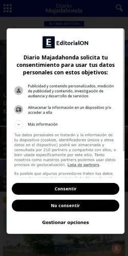 Forhåndsvisning af diariomajadahonda.com, opført til udgivelse af sponsorerede artikler