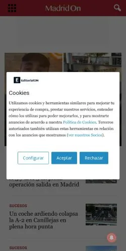 스폰서 기사 게재 매체로 등록된 madridon.com 사이트 미리보기