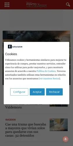 Forhåndsvisning af noticiaspintoyvaldemoro.com, opført til udgivelse af sponsorerede artikler