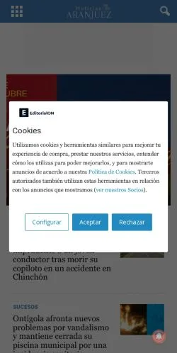 Vista previa del sitio noticiasaranjuez.com, referenciado para publicar artículos patrocinados