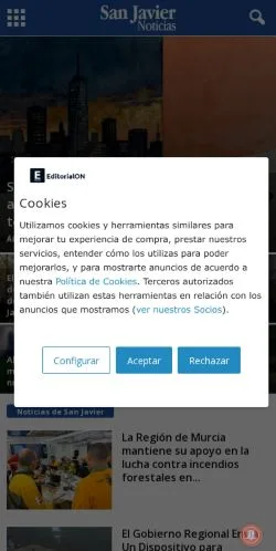 Vista previa del sitio sanjaviernoticias.com, referenciado para publicar artículos patrocinados