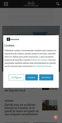 Anteprima del sito portugaletenews.com, referenziato per la pubblicazione di articoli sponsorizzati