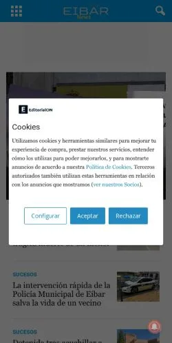 スポンサード記事の掲載先として登録されたeibarnews.comのサイトプレビュー