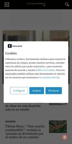Anteprima del sito hondarribiainfo.com, referenziato per la pubblicazione di articoli sponsorizzati