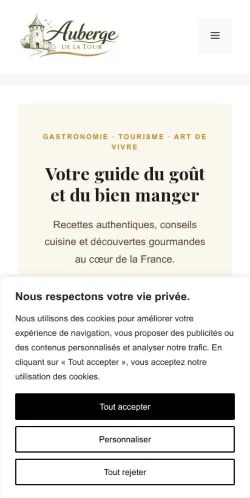 Vorschau der Website Auberge Gourmande, gelistet für die Veröffentlichung gesponserter Artikel