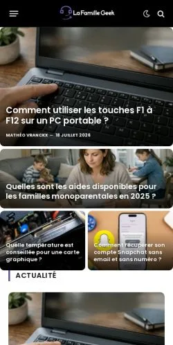 Anteprima del sito La Famille Geek, referenziato per la pubblicazione di articoli sponsorizzati