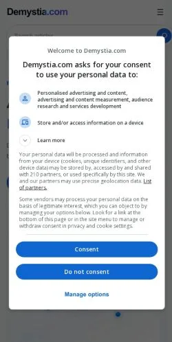 Anteprima del sito Demystia AI, referenziato per la pubblicazione di articoli sponsorizzati